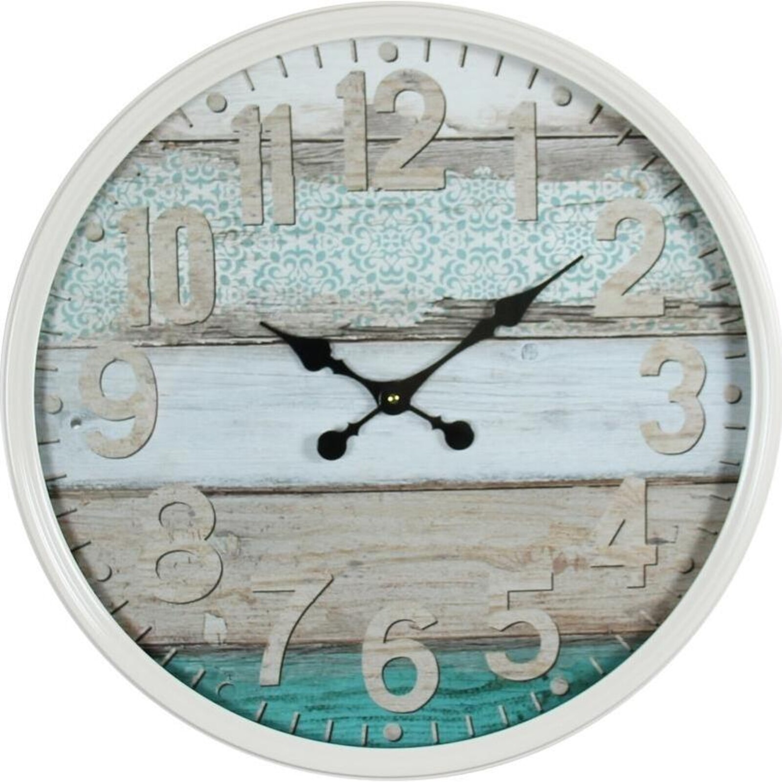 Clock Mixed Media Aqua 60cm