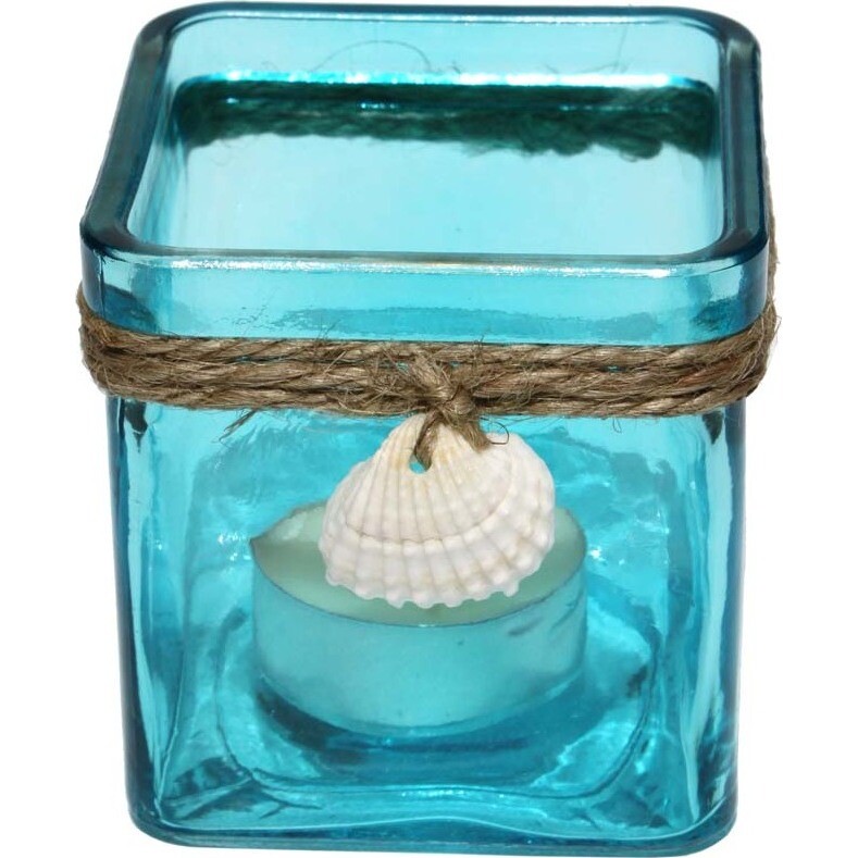 Votive - Square Blue Shell