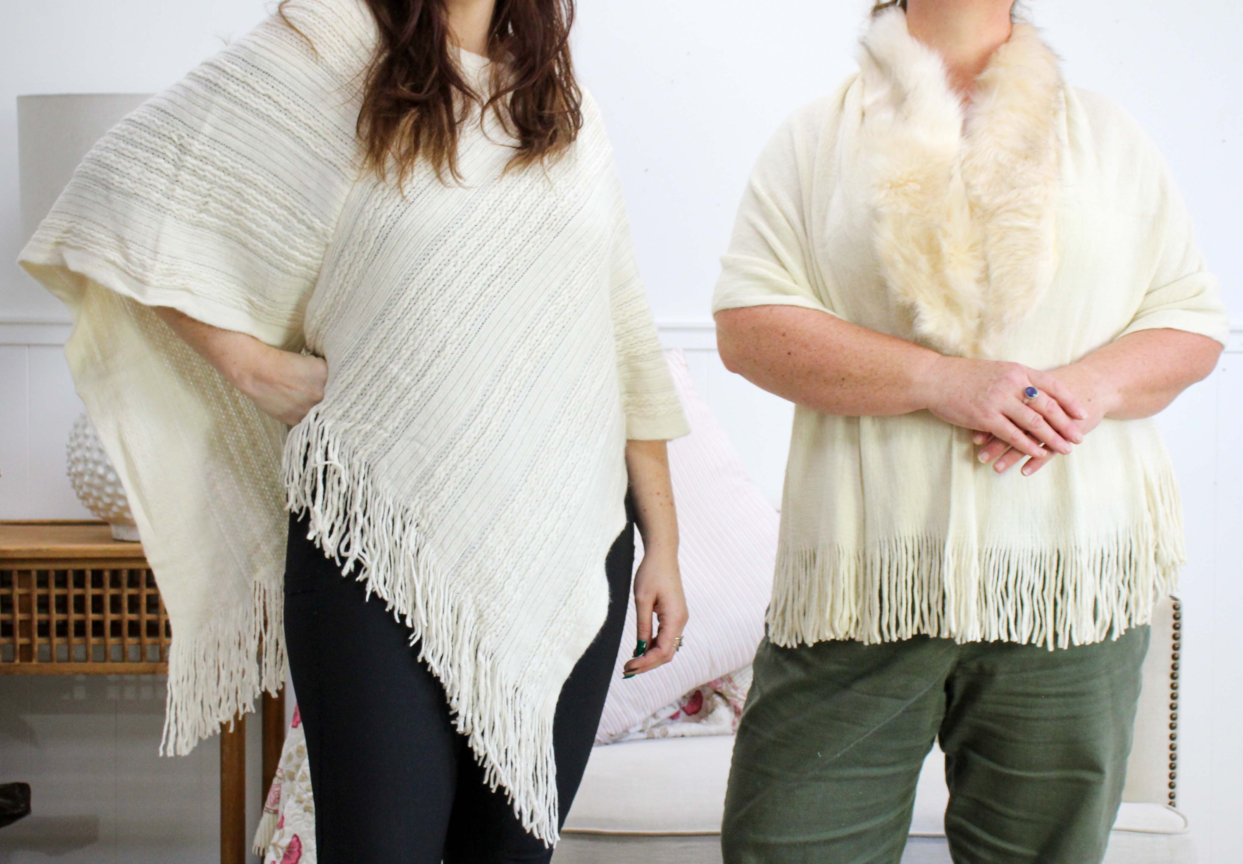 Knitted Poncho Ava Ivory