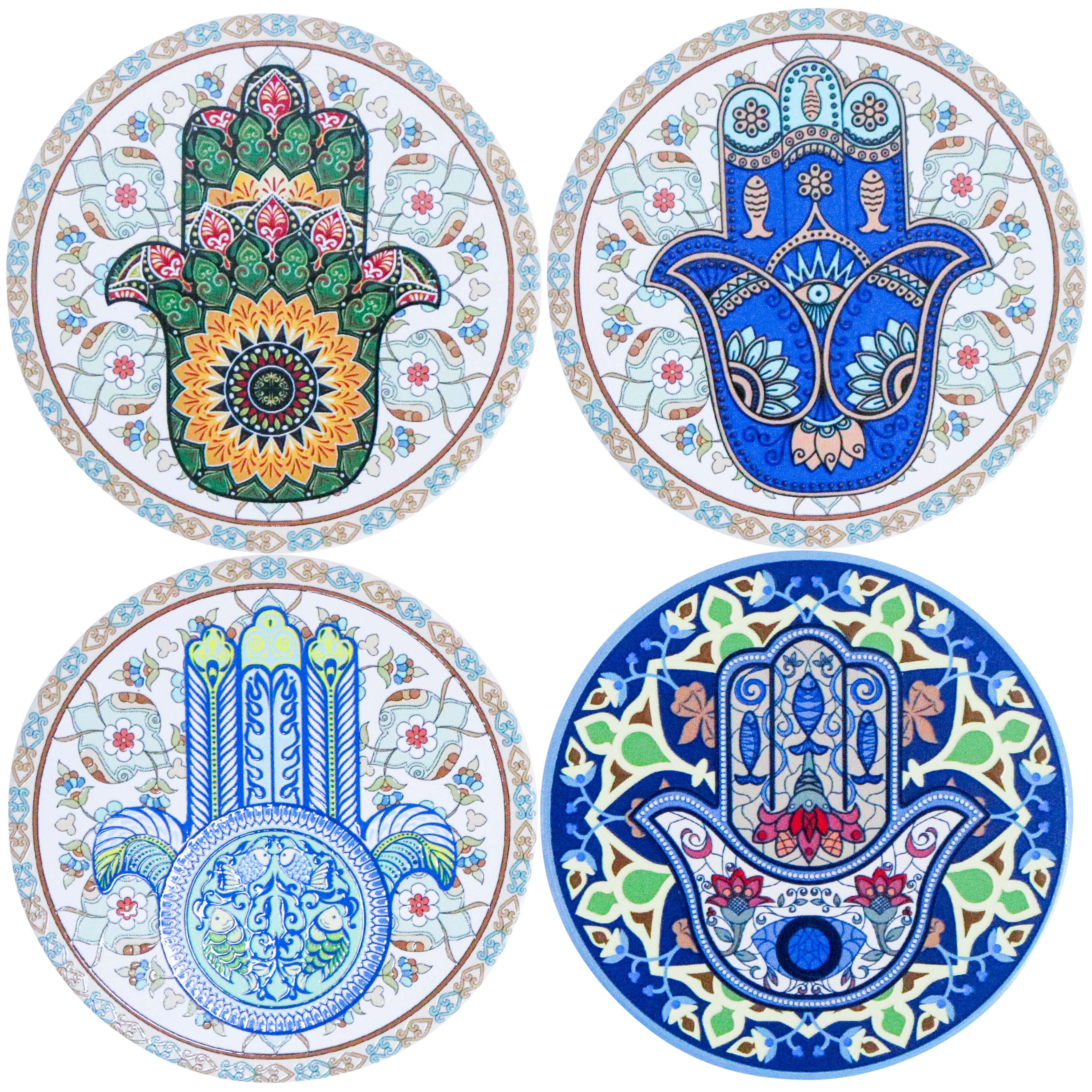 Coasters S/4 Hamsa Hand