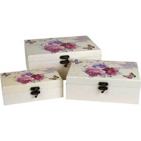 Jewellery Box Floral Butterfly S/3