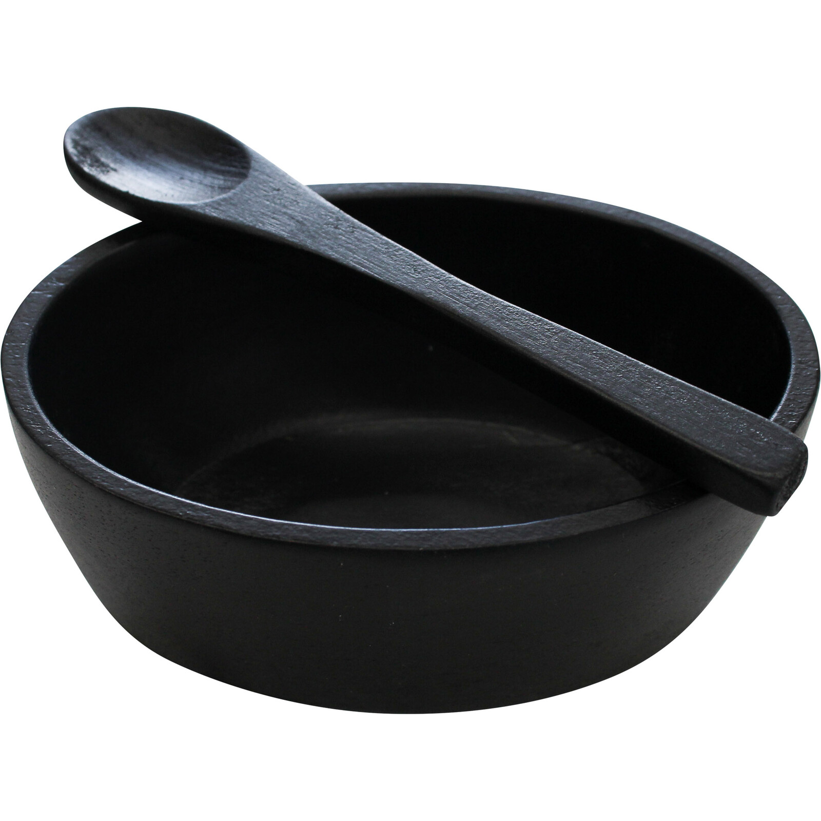 Acacia Oval Bowl/Spoon Black
