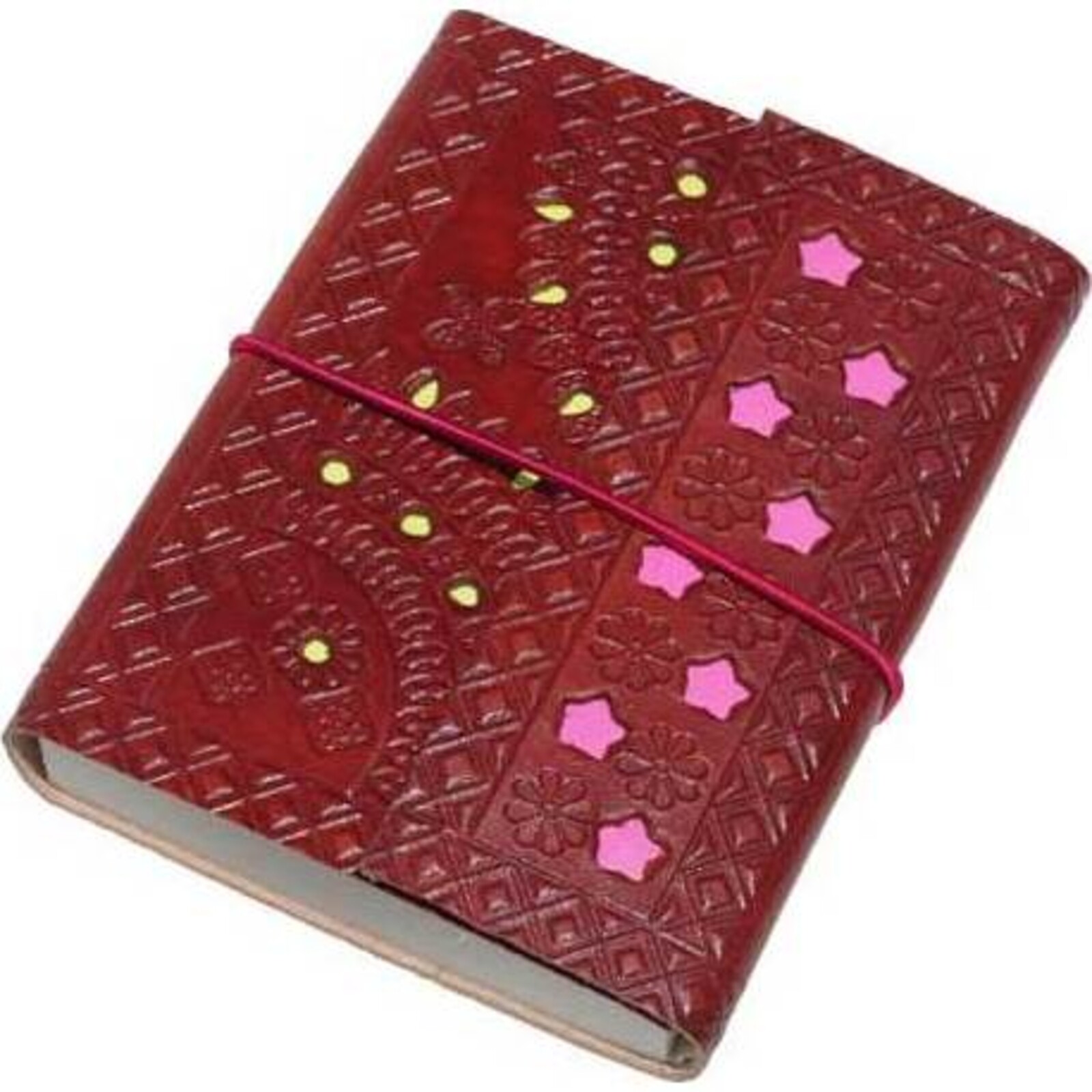 Leather Note Book Lime Pink Punch