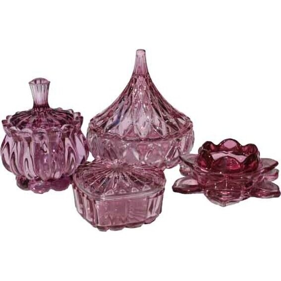 Glass Trinket Raspberry Pink