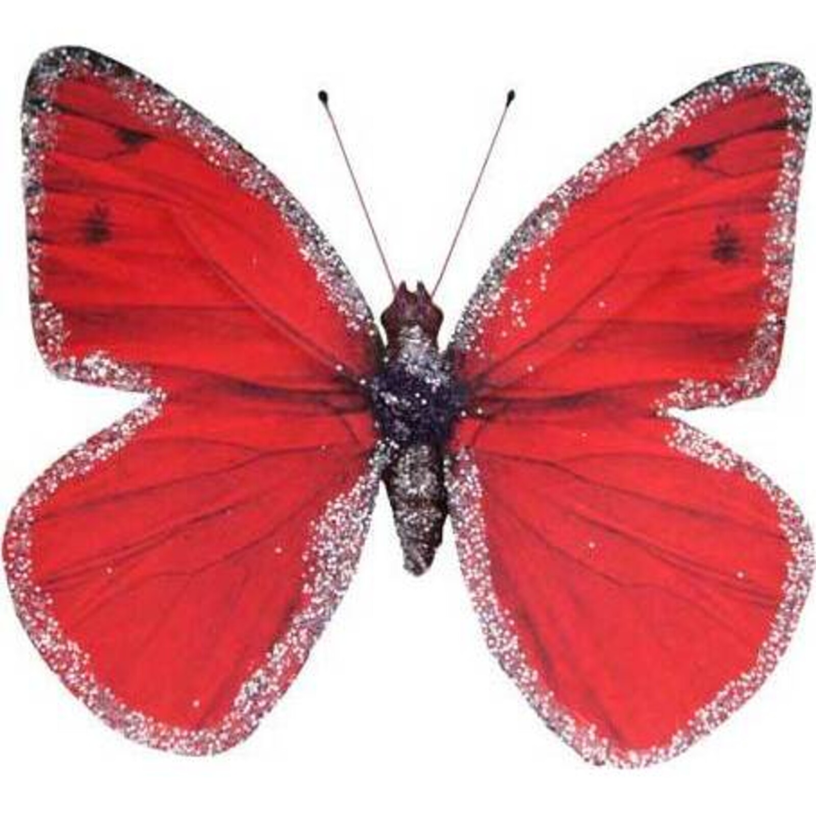 Glitter Butterfly Medium - Bright Red set 6 