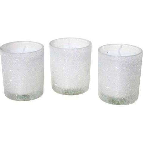 Votives White Sparkle Set/3