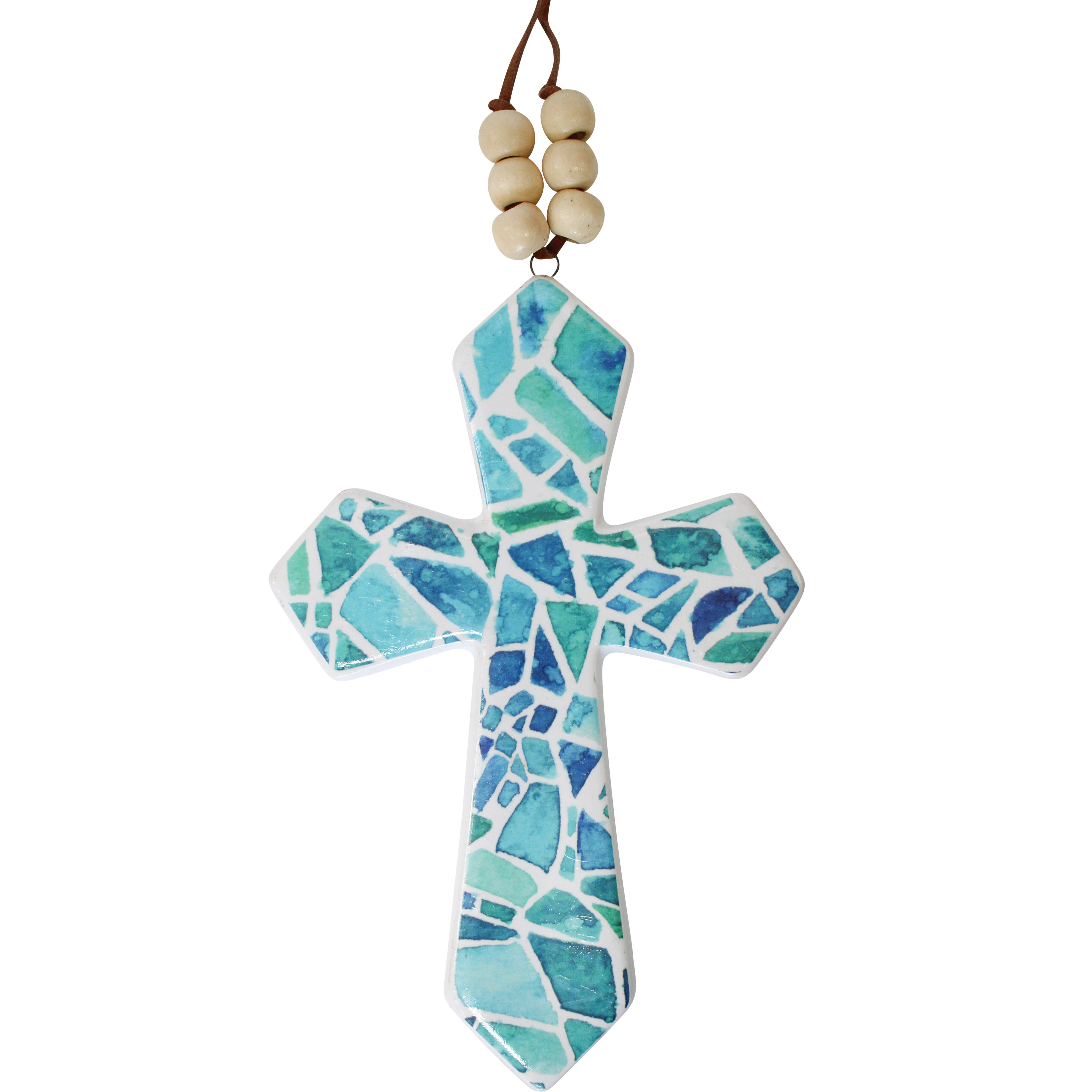 Cross/Beads Crystal Blue