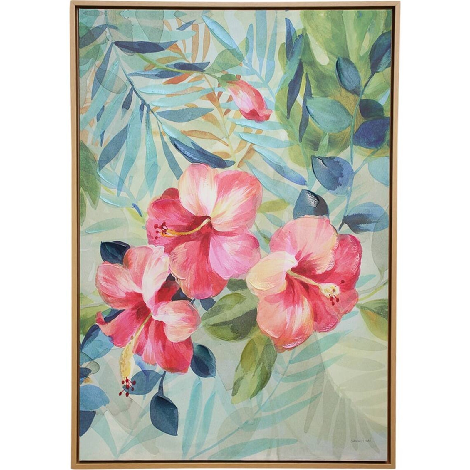 Framed Canvas Hibiscus