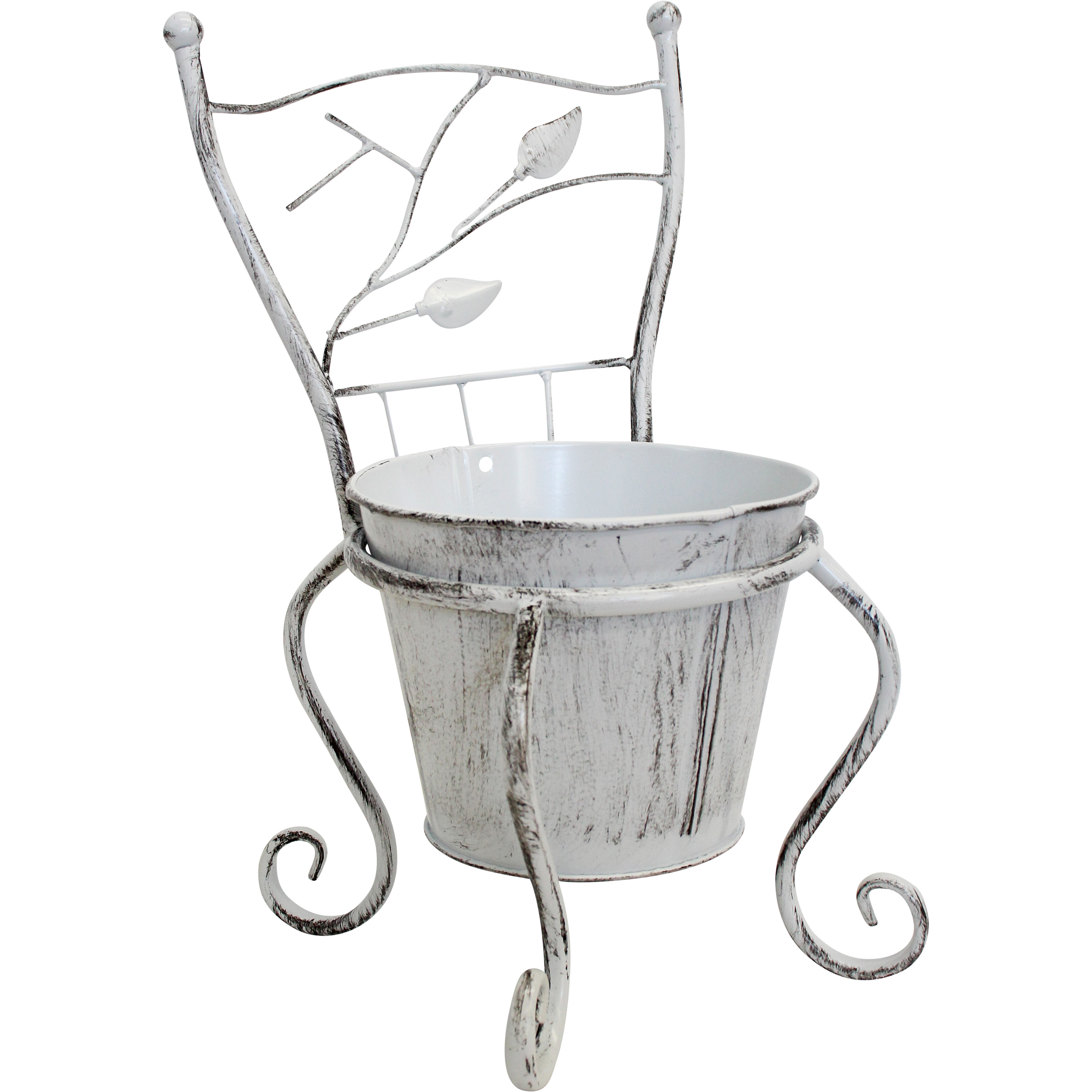 Planter Chair Lrg Rustic White