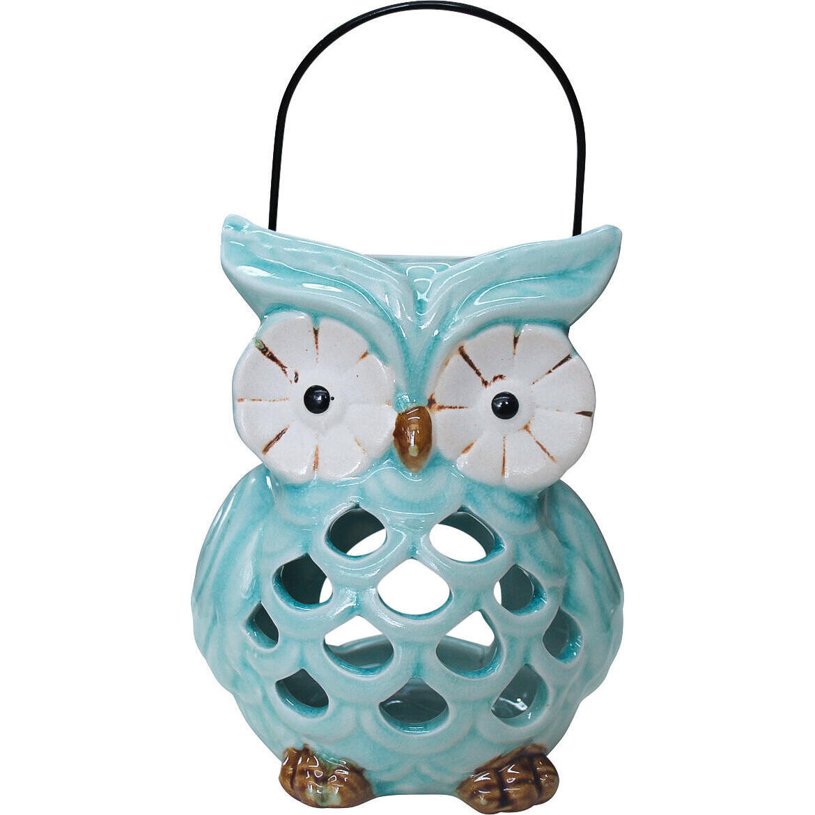 Votive Owl Teal Lrg