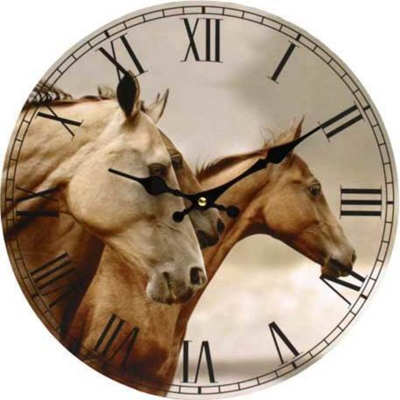 Clock Windswept Horses