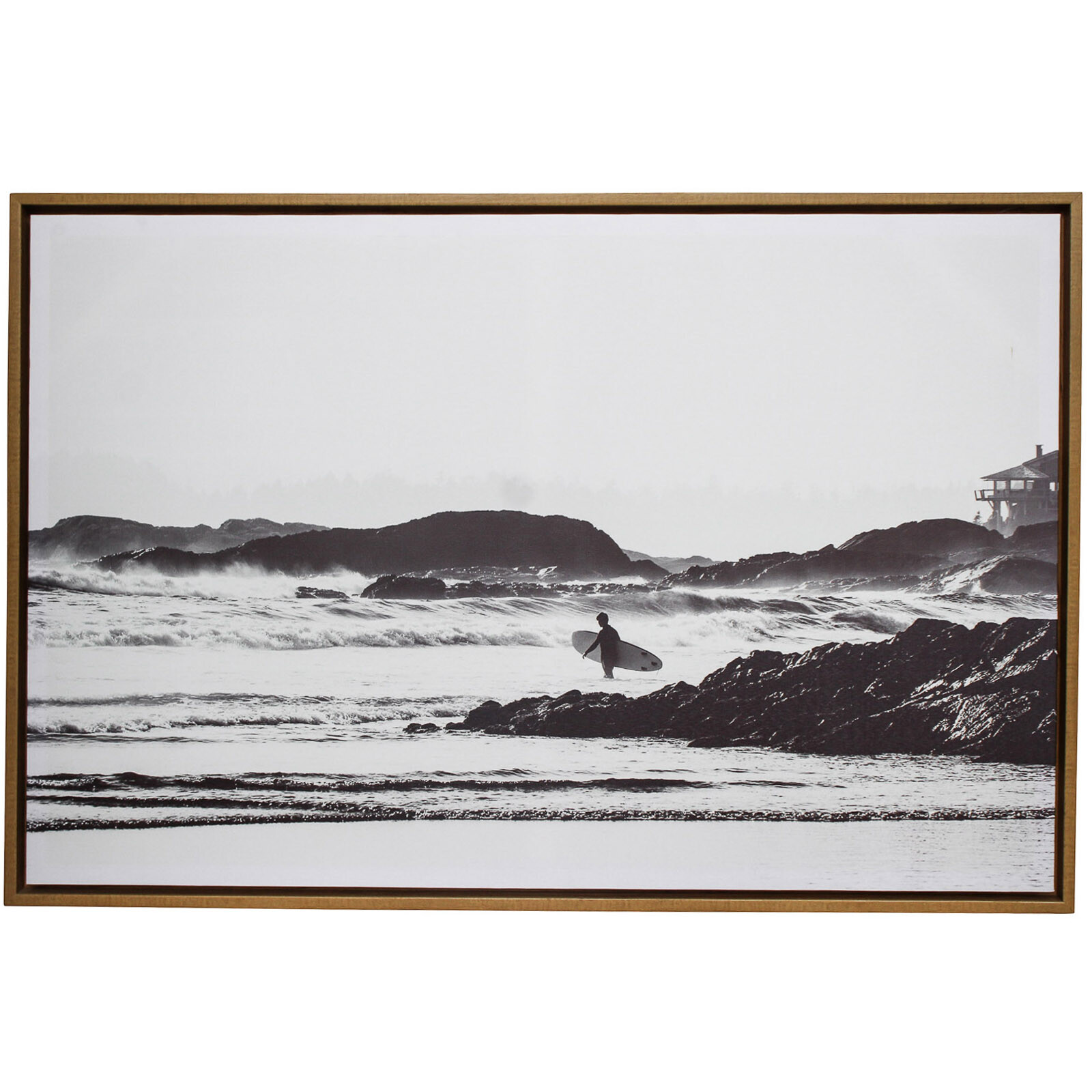 Framed Canvas Lone Surfer