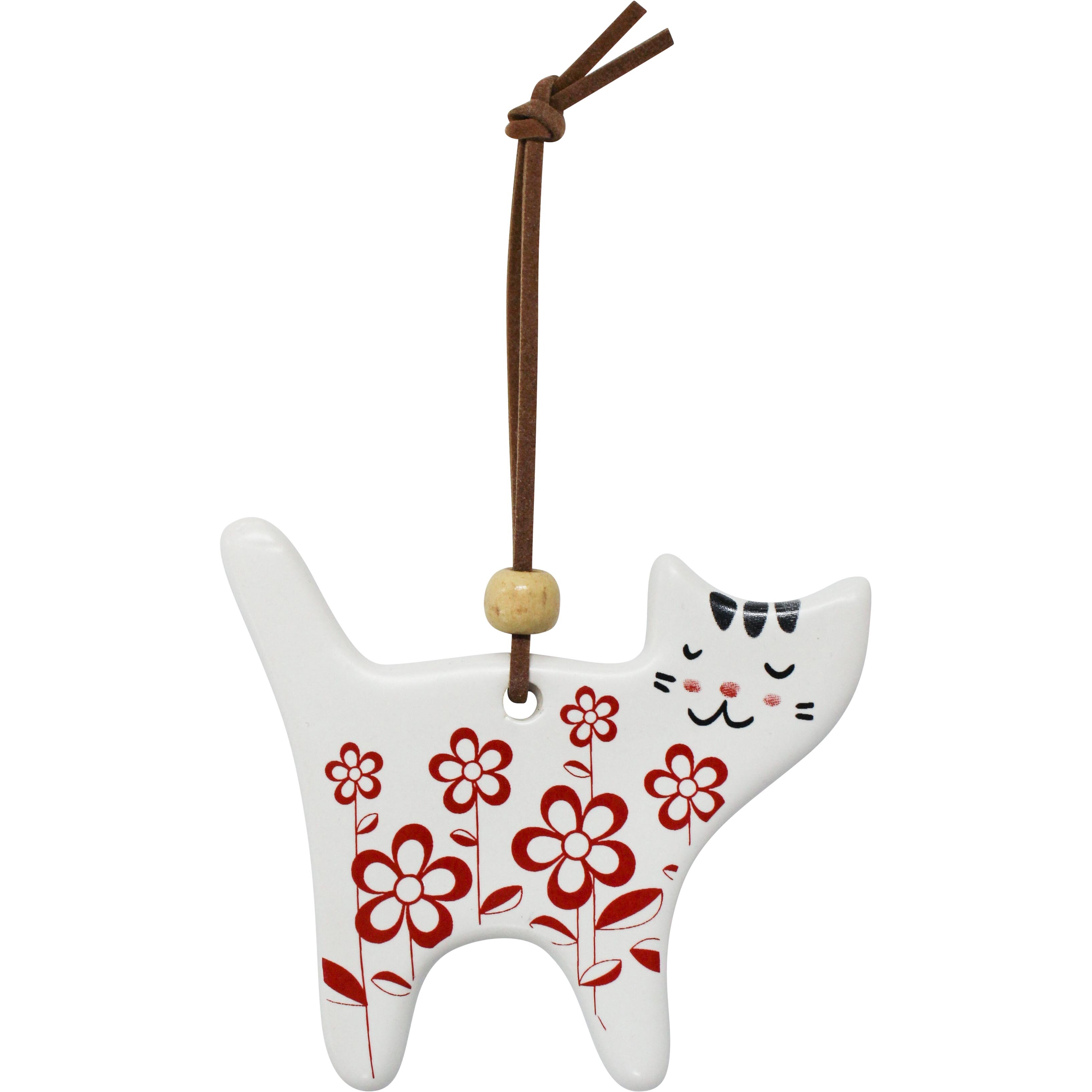 Cat Gift tag Red Folk