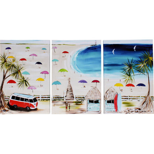 Beach Scene Canvas S/3