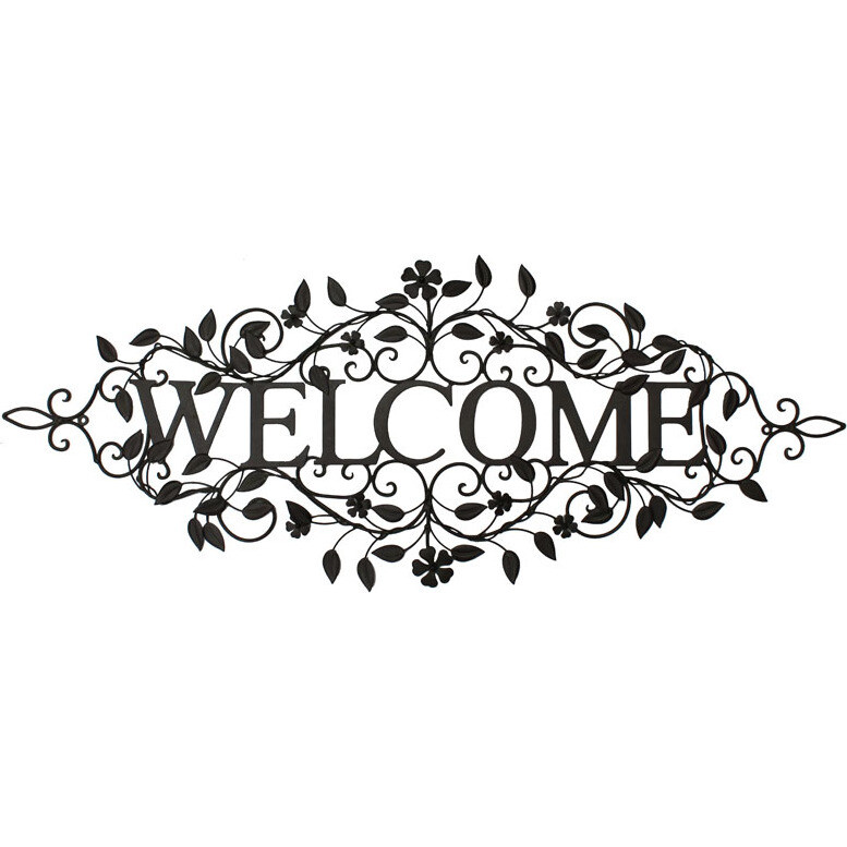 Wall DâŸcor - Welcome Floral Dark