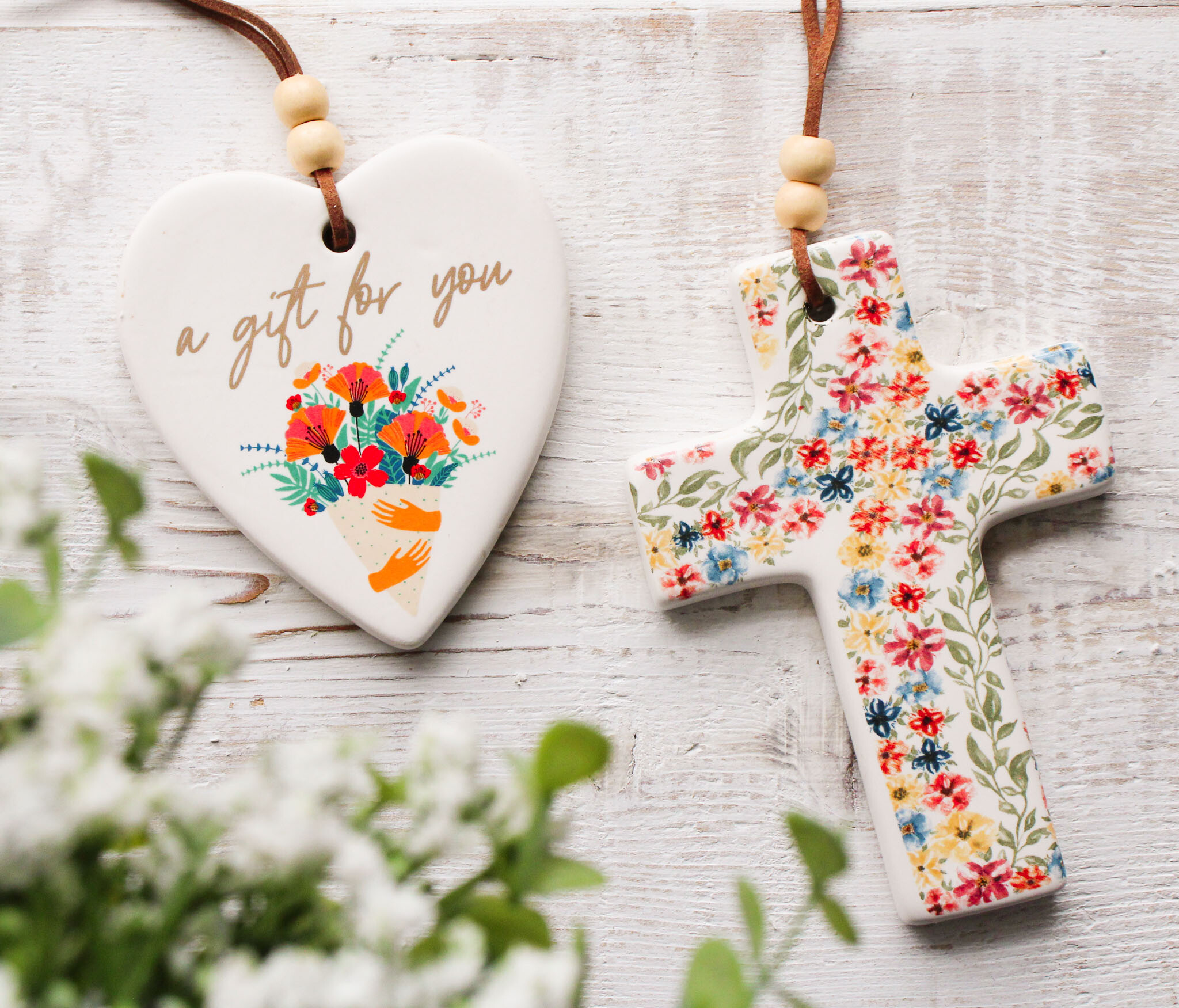 Hang Cross Floral Chain Sml