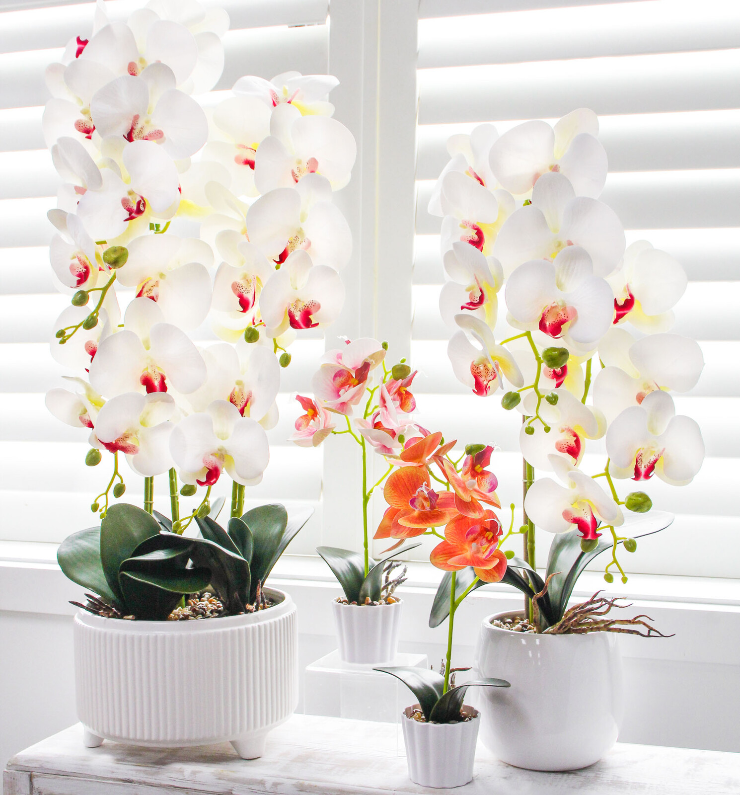 Faux Orchid Lrg White