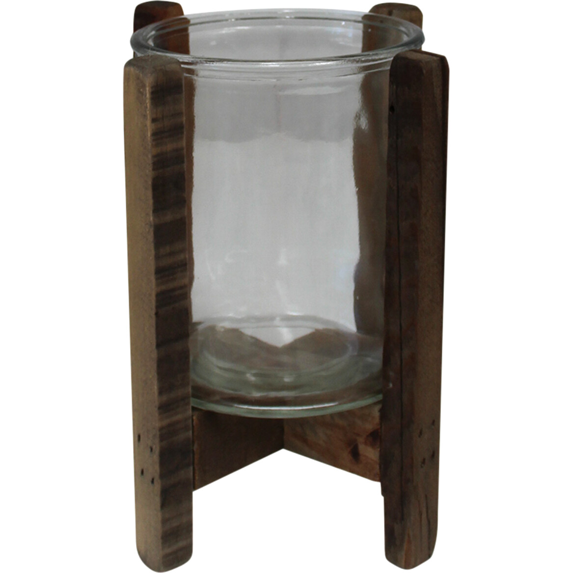 Candleholder Rustic Glass Sml