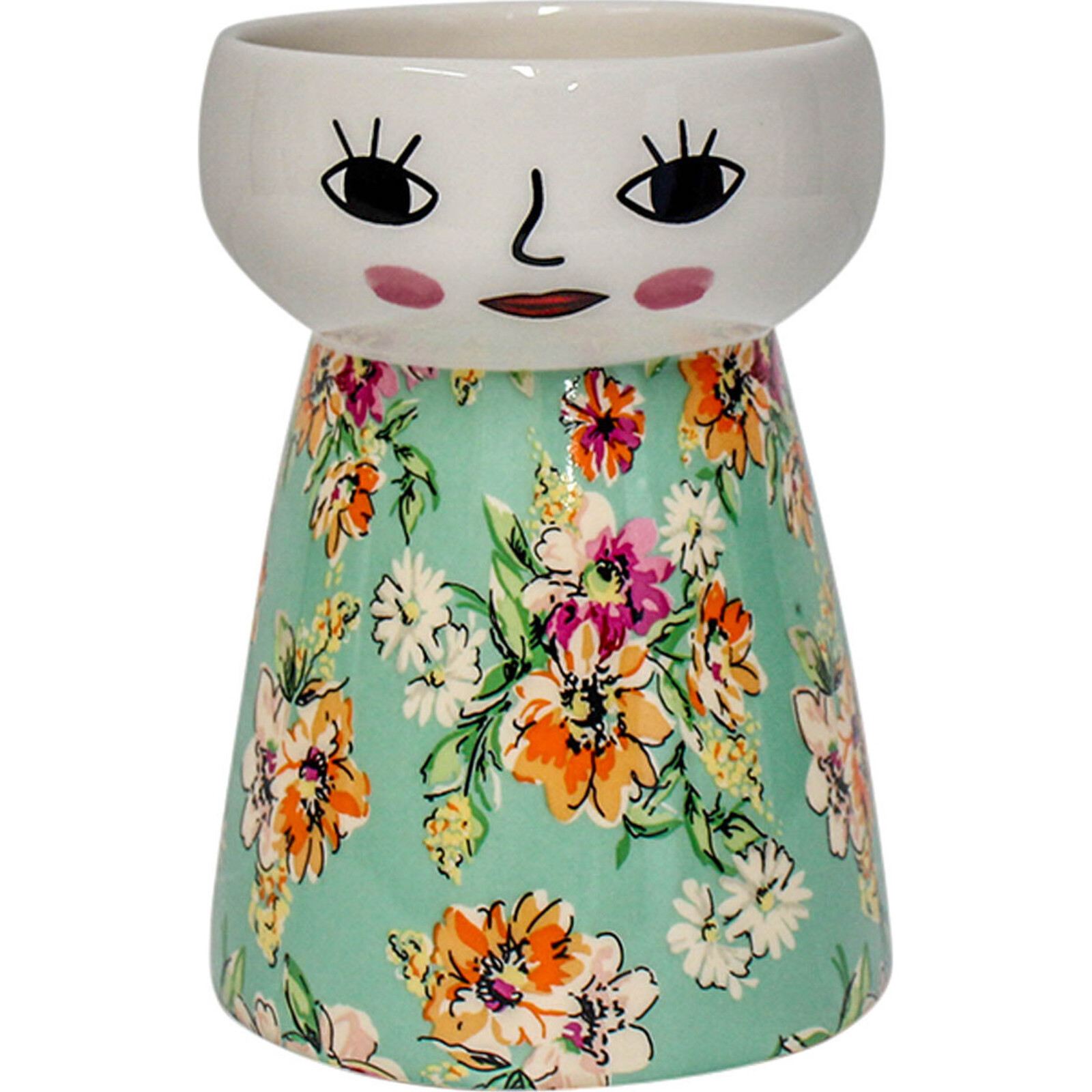 Ceramic Doll Vase Vintage Garden