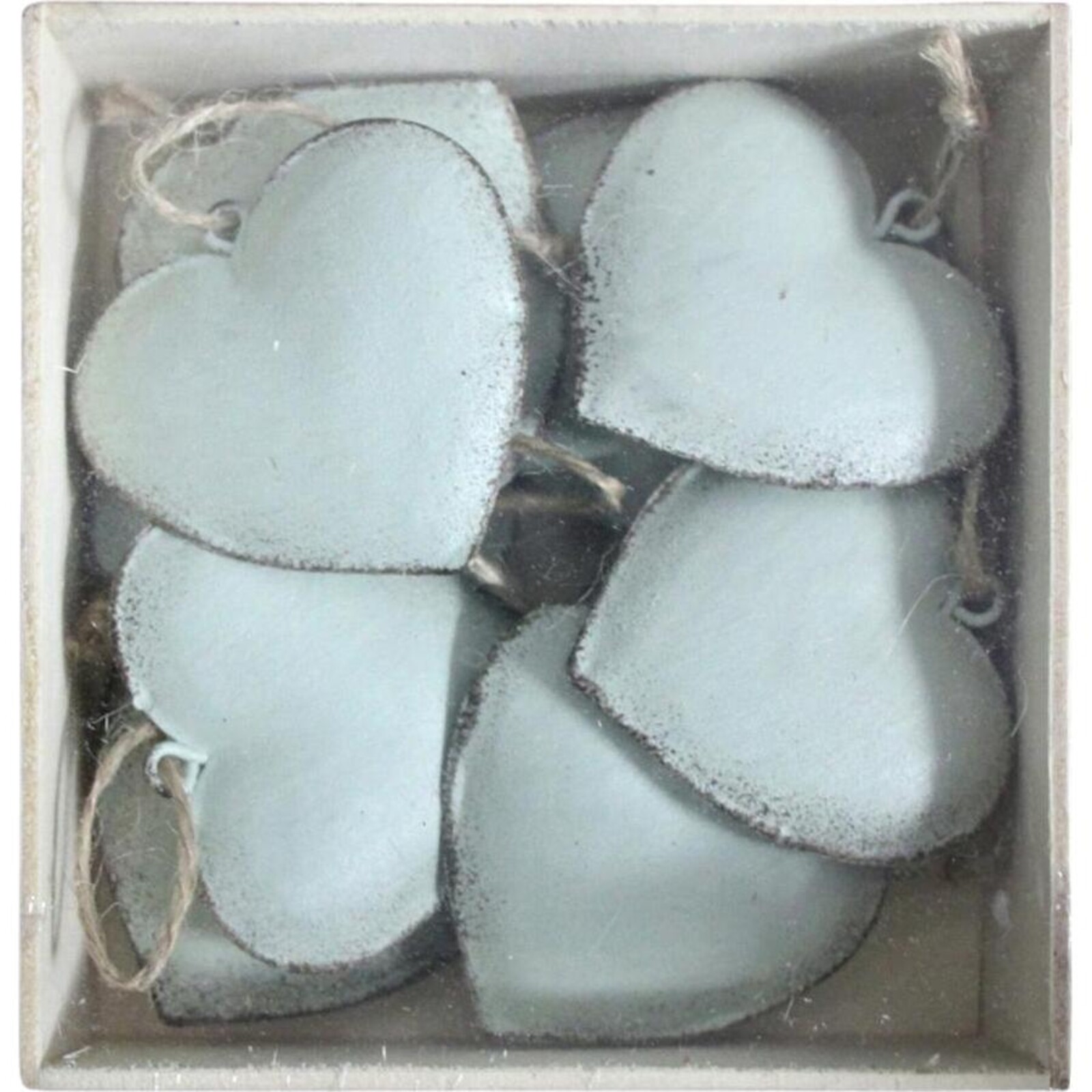 Box Hearts White Blue S/10
