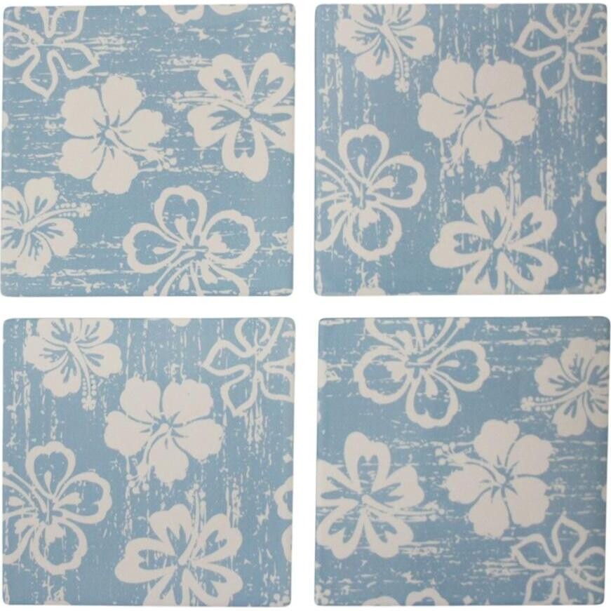 Coasters Blue Hibiscus