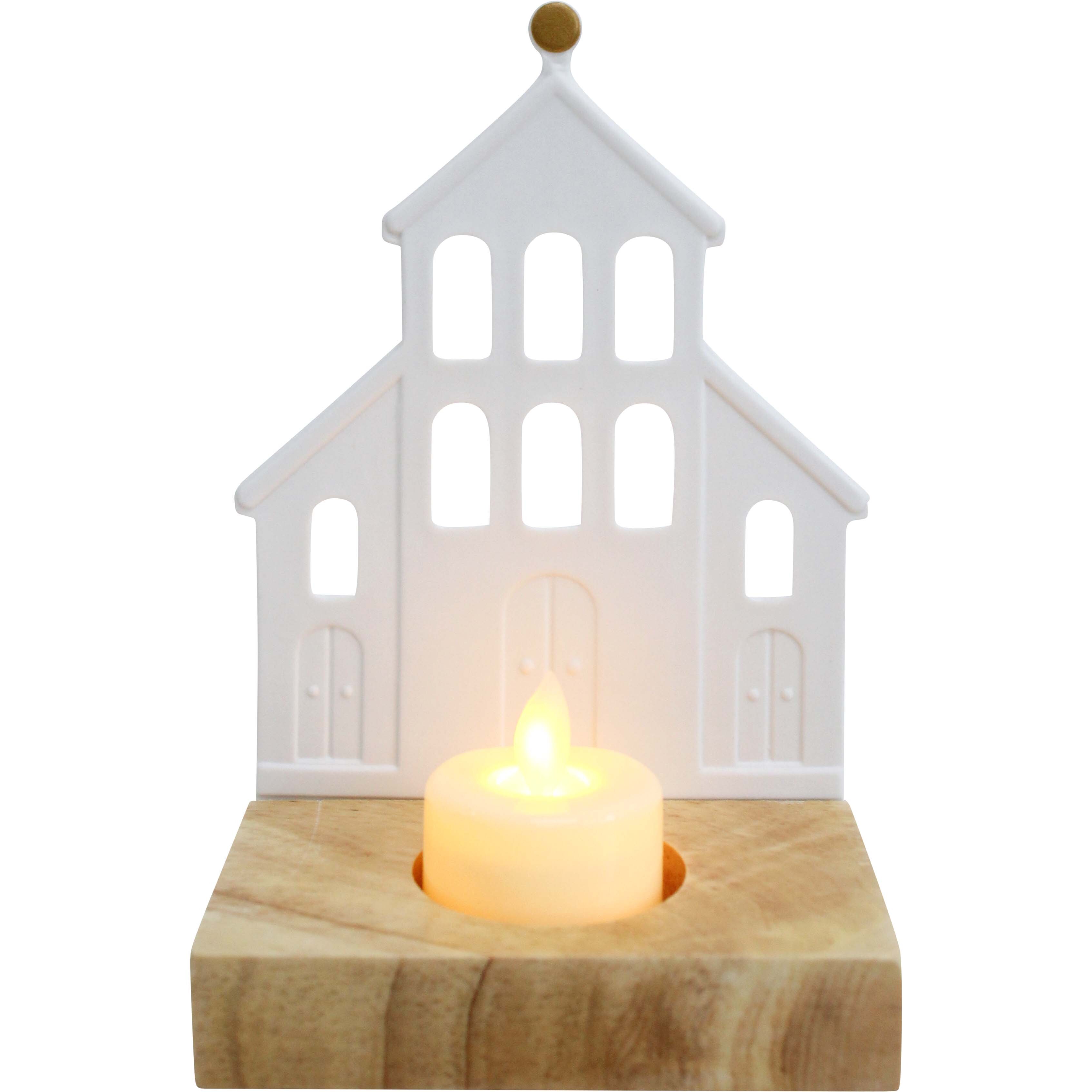 Porcelain Tealight Holder Church