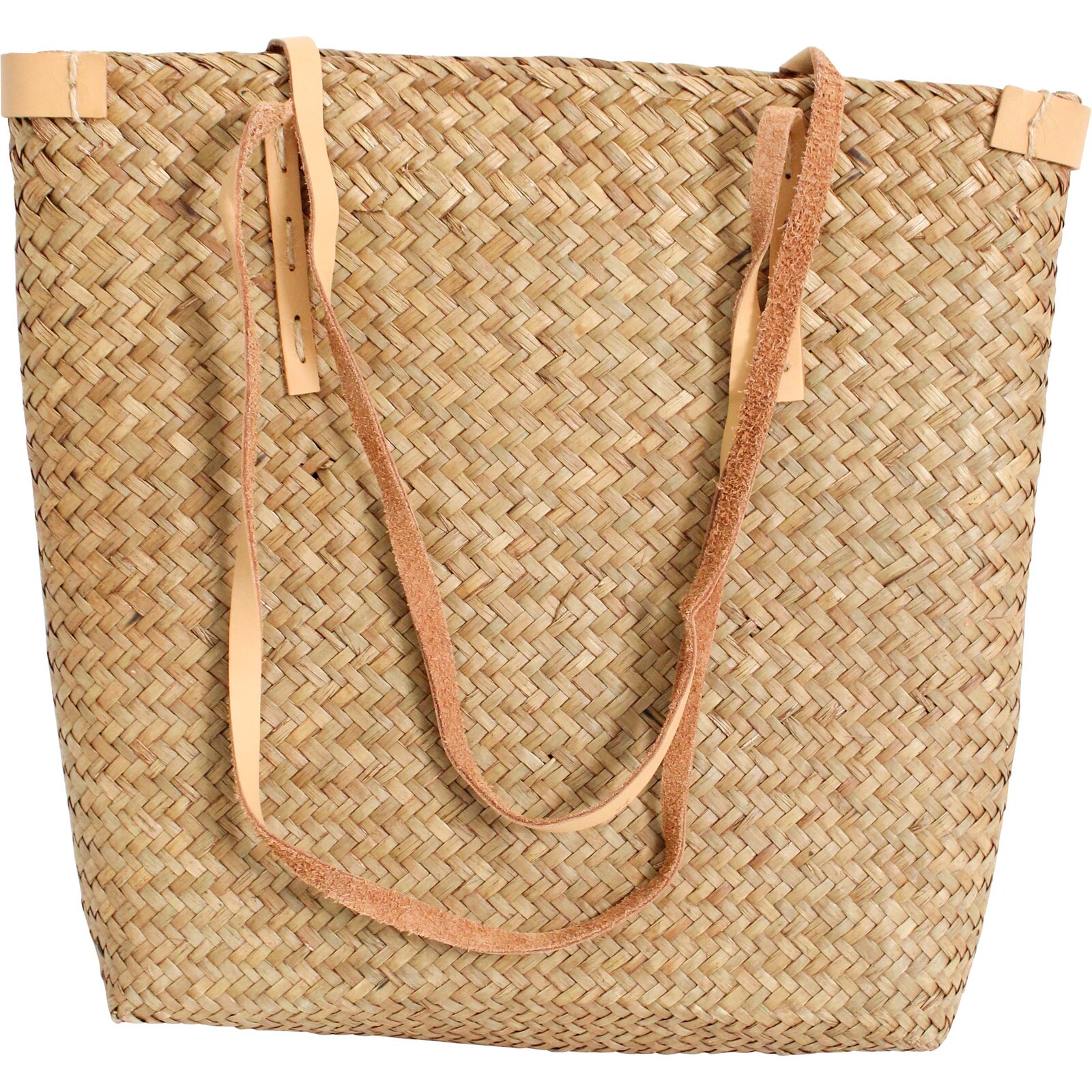 Woven Tote/Leather Strap