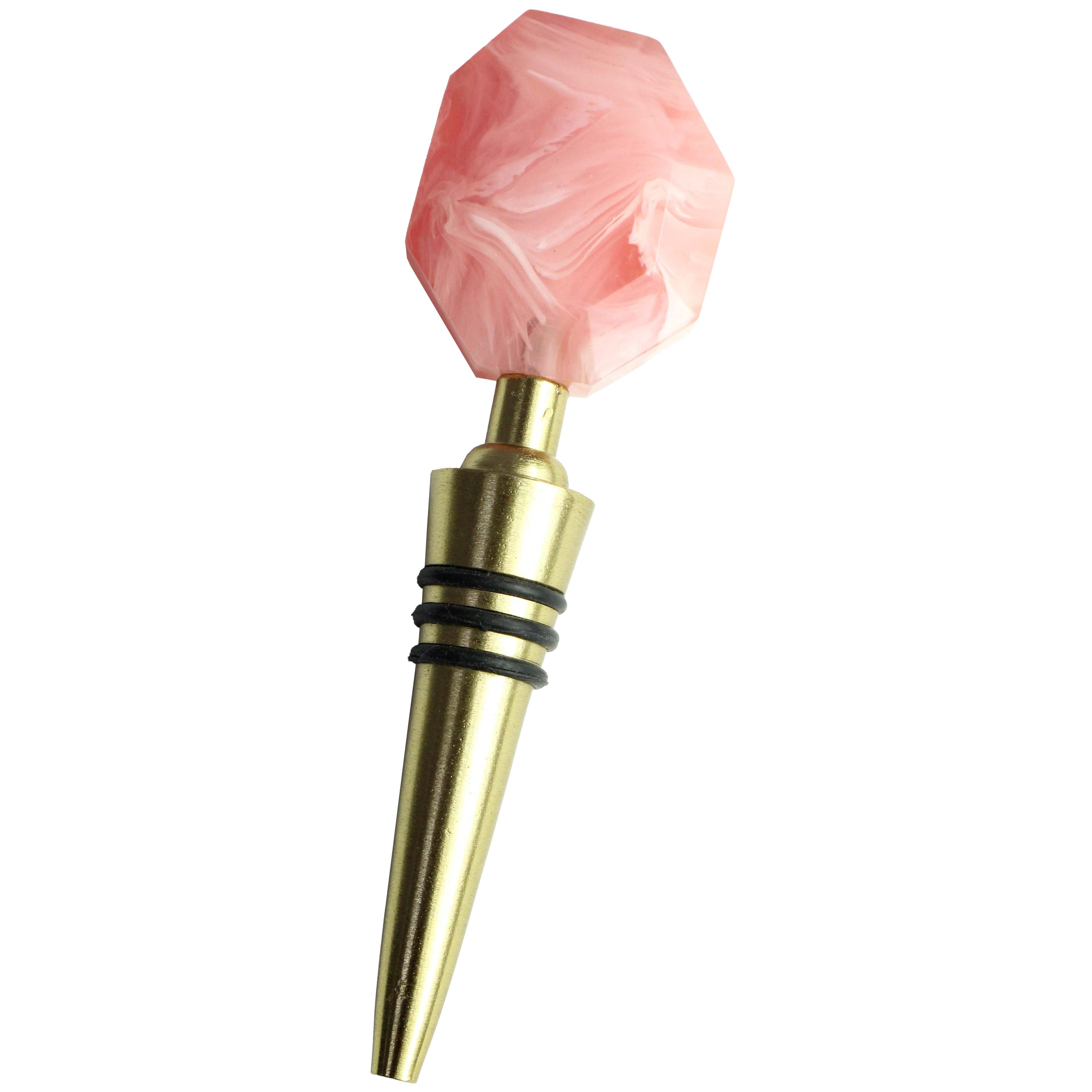 Bottle Stopper Pink Marbleised