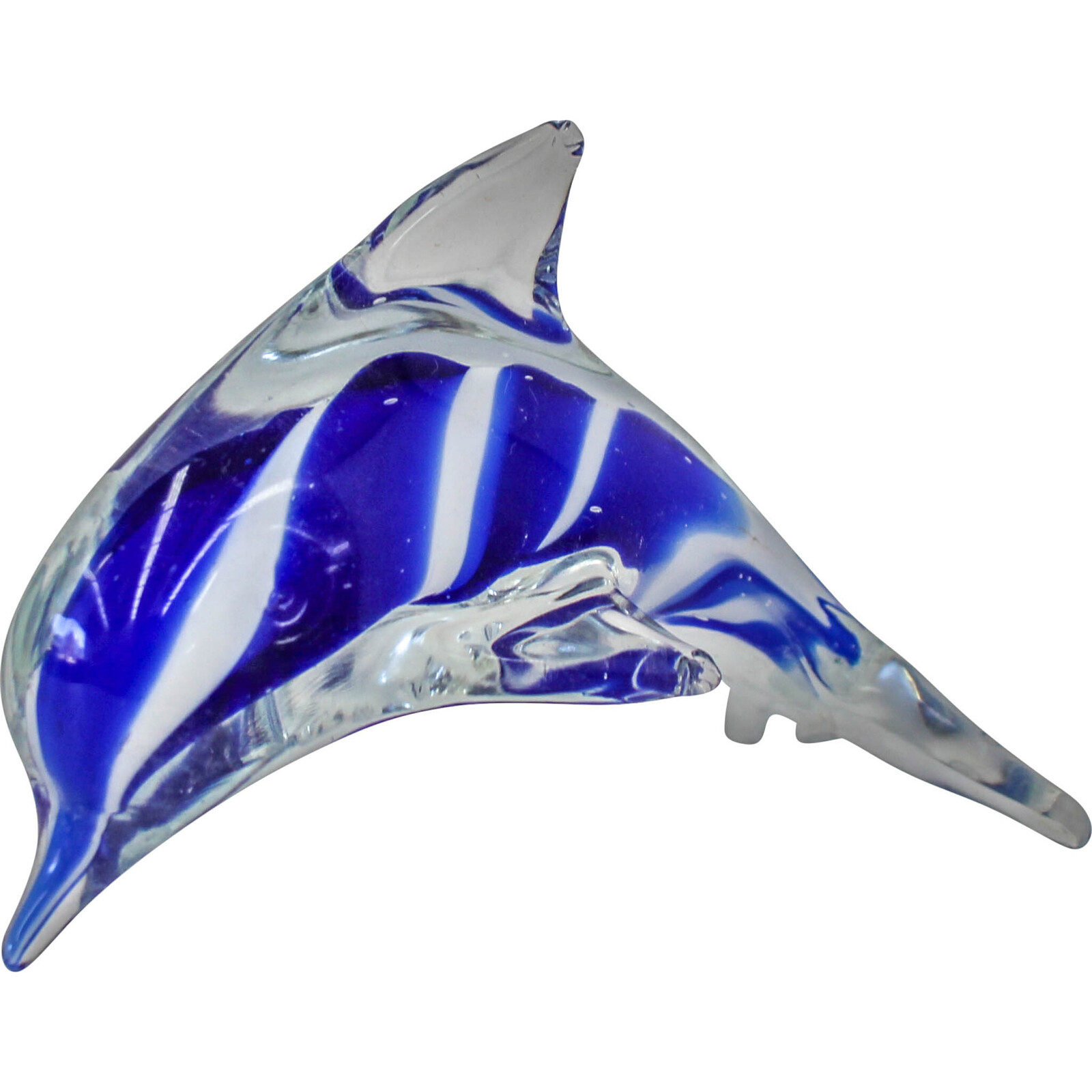 Glass Dolphin Blue/ White