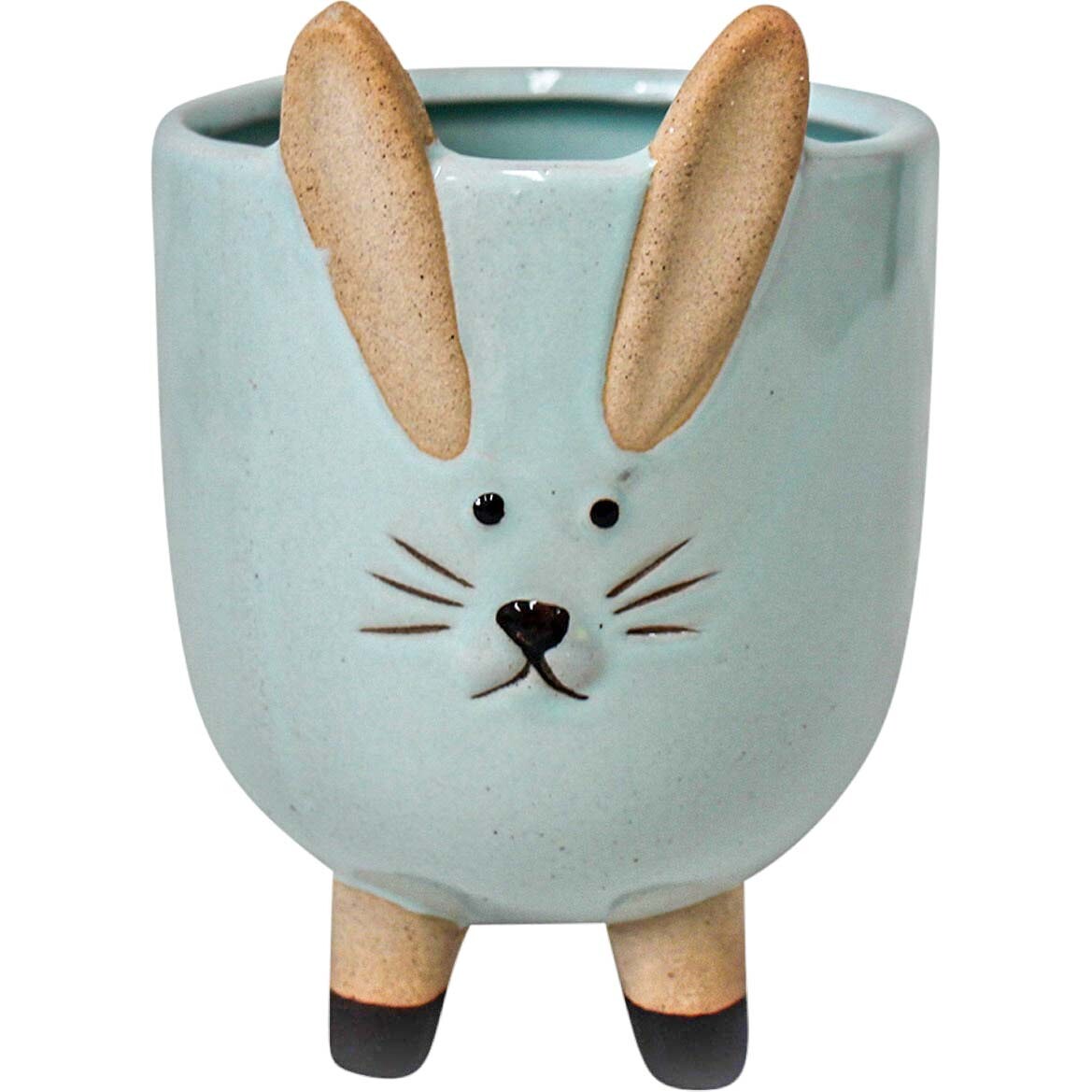 Planter Jingles Rabbit Aqua Lrg