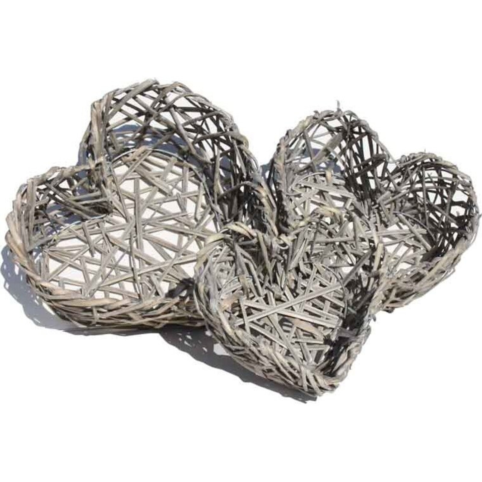 Baskets- Osier Heart Grey S/3