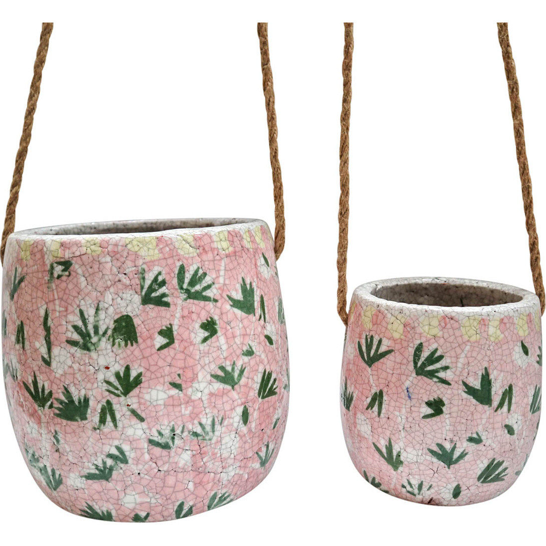 Hanging Pot S/2 Funky Pink