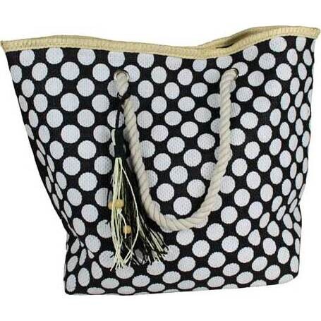 Beach Tote Dot Black