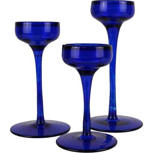 Candleholder Fino Blue S/3