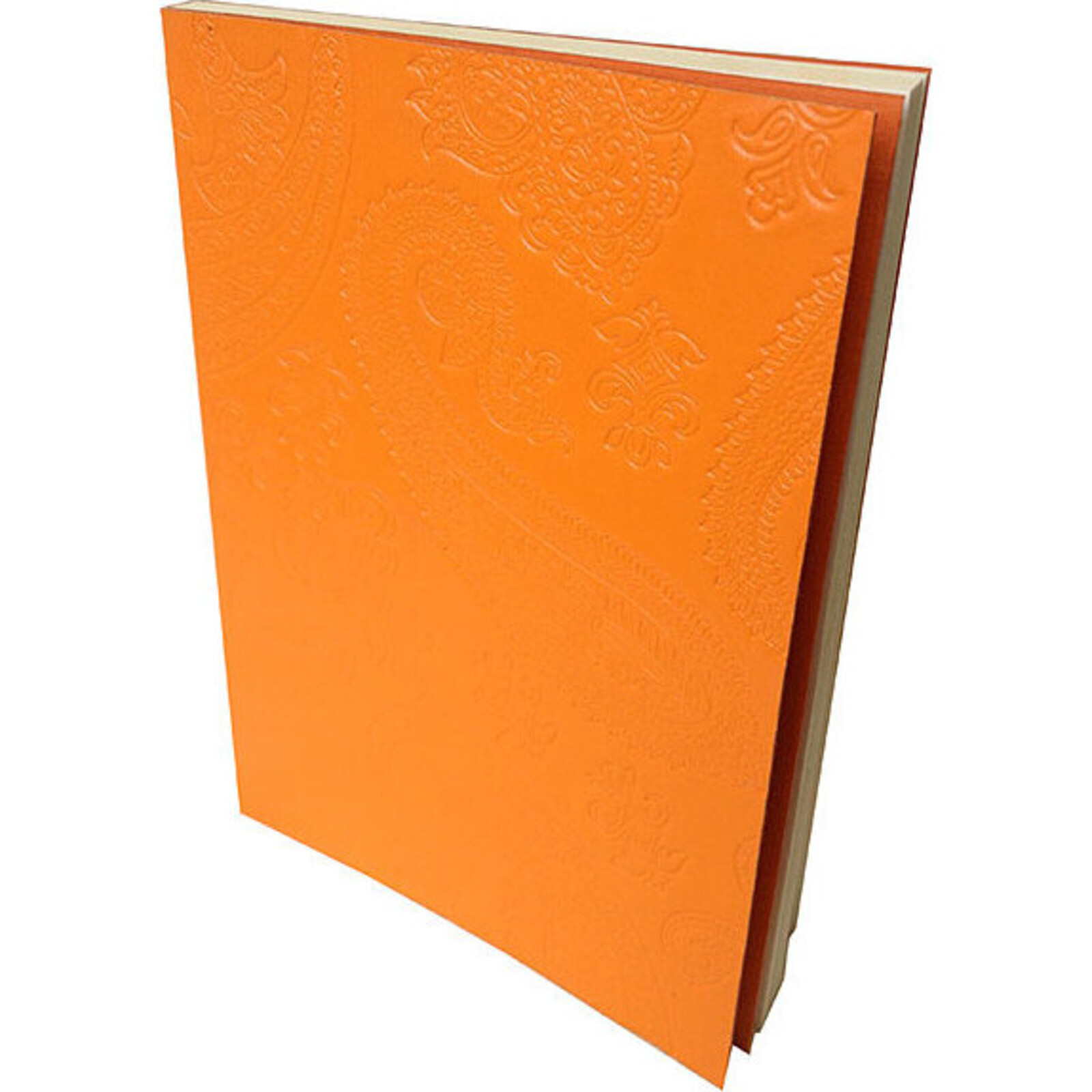 Orange Leather N/Book Paisley