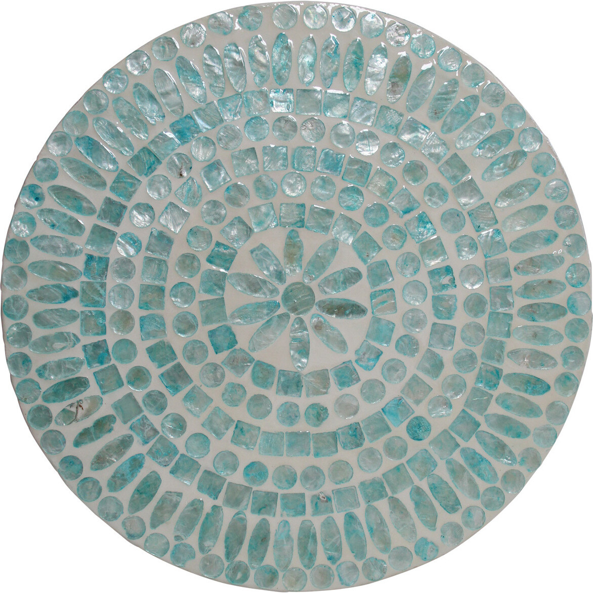 Stool/Table Capiz Sunburst Aqua