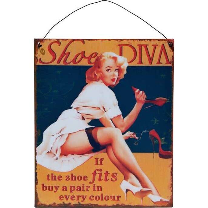 Tin Sign Shoe Diva