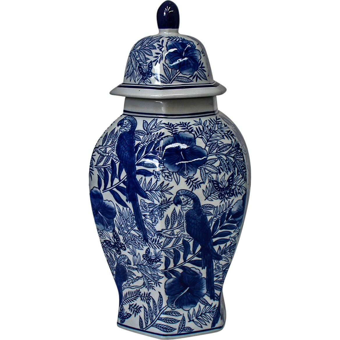 #Ginger Jar Blue Parrot