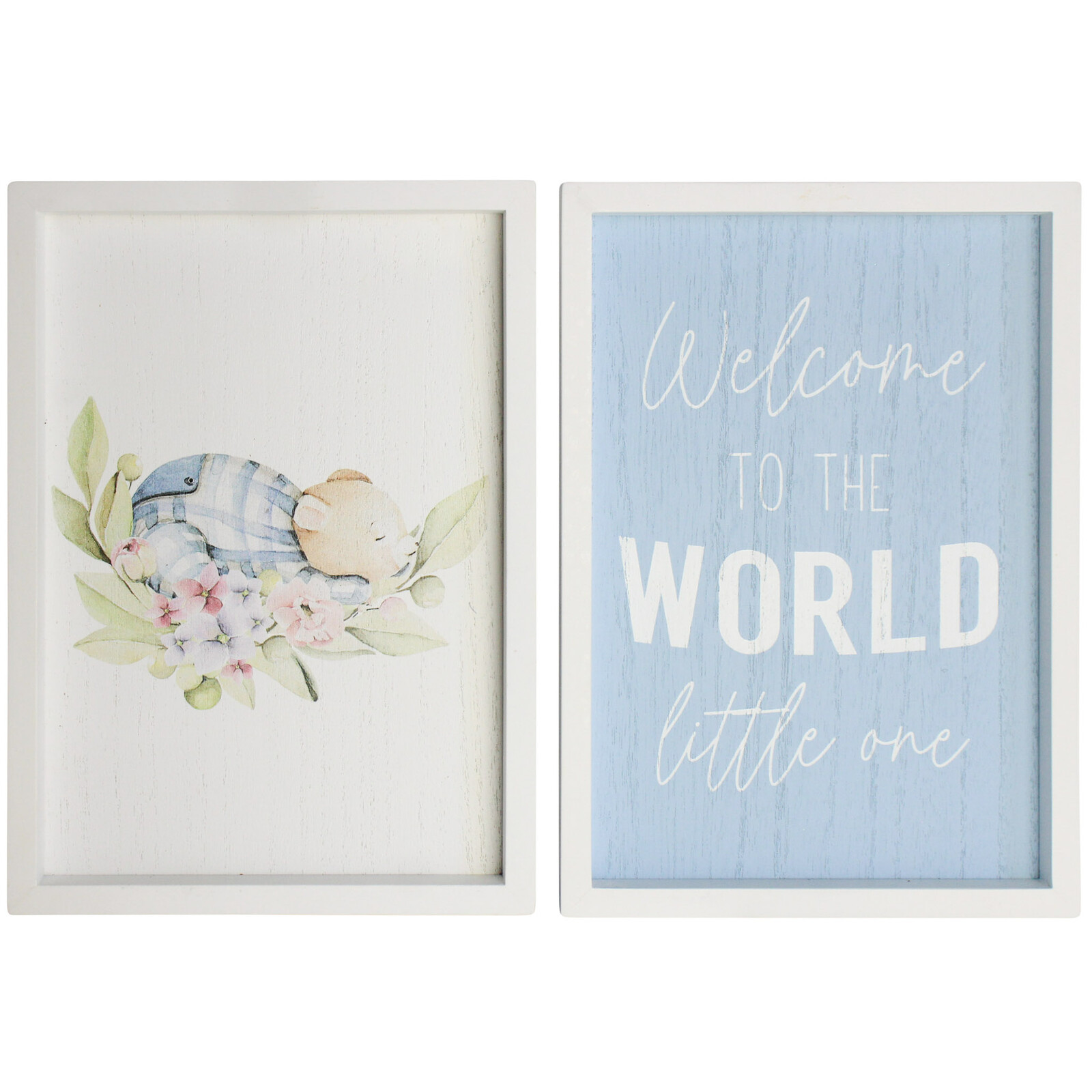 Sign S/2 Welcome World Bear