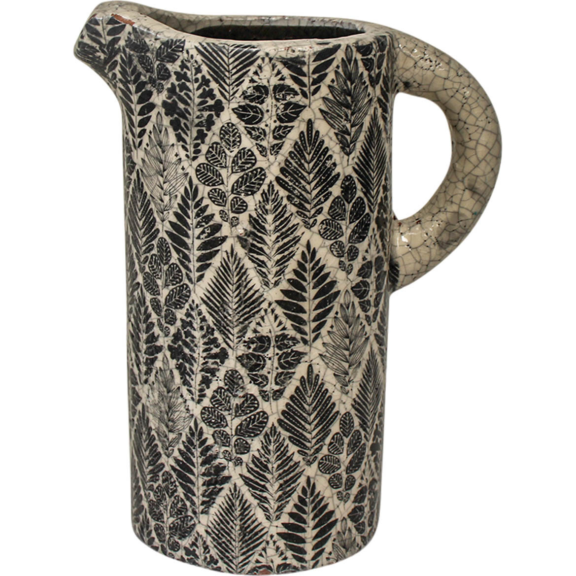 Jug Round Fern Black