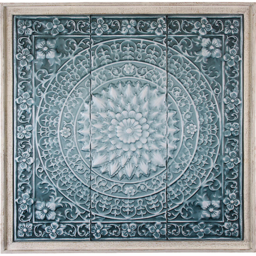 Wall Decor Metal Motif Teal