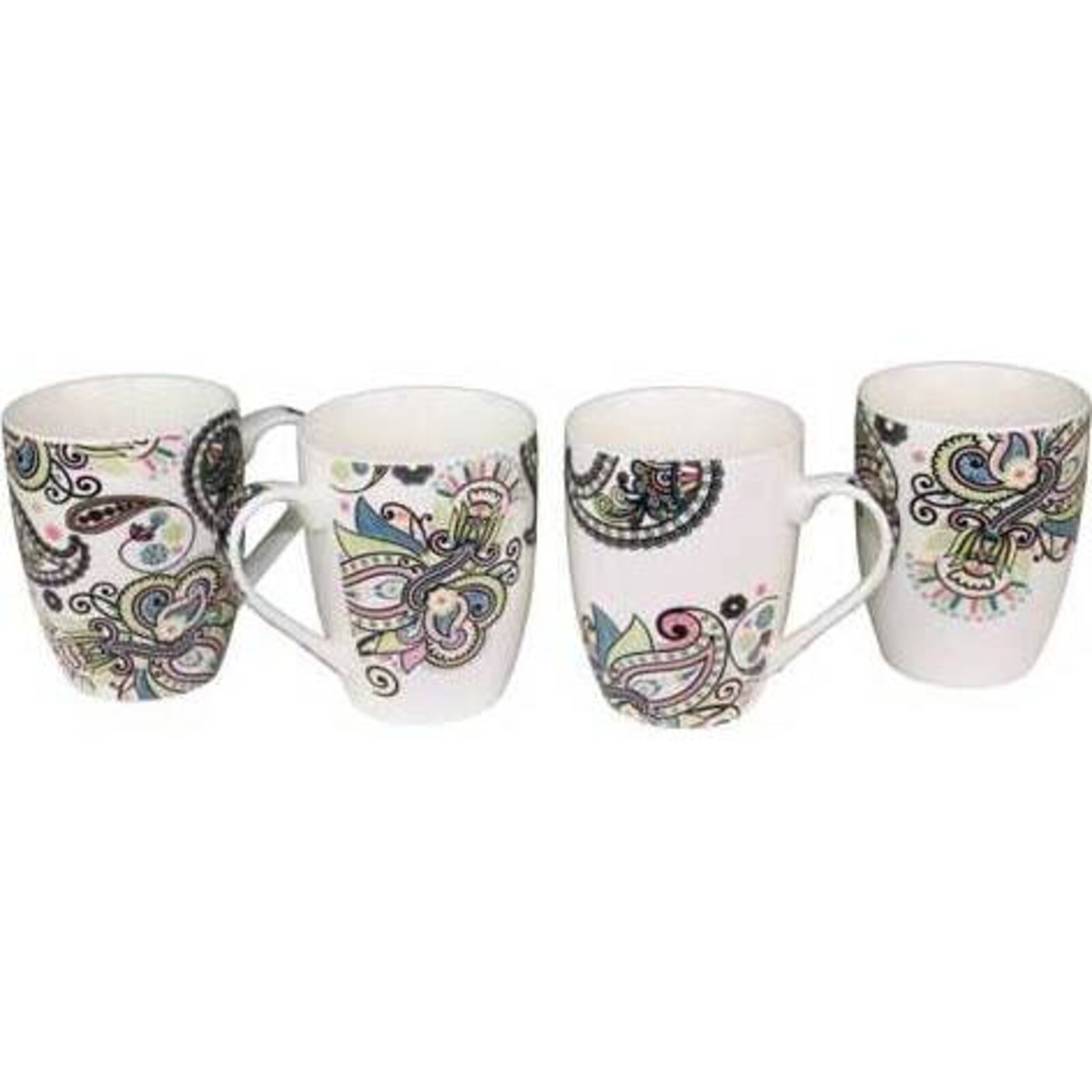 Coffee Mugs Pastel Paisly assorted