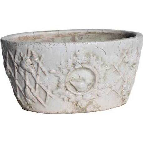 Oval Pot Bird Motif