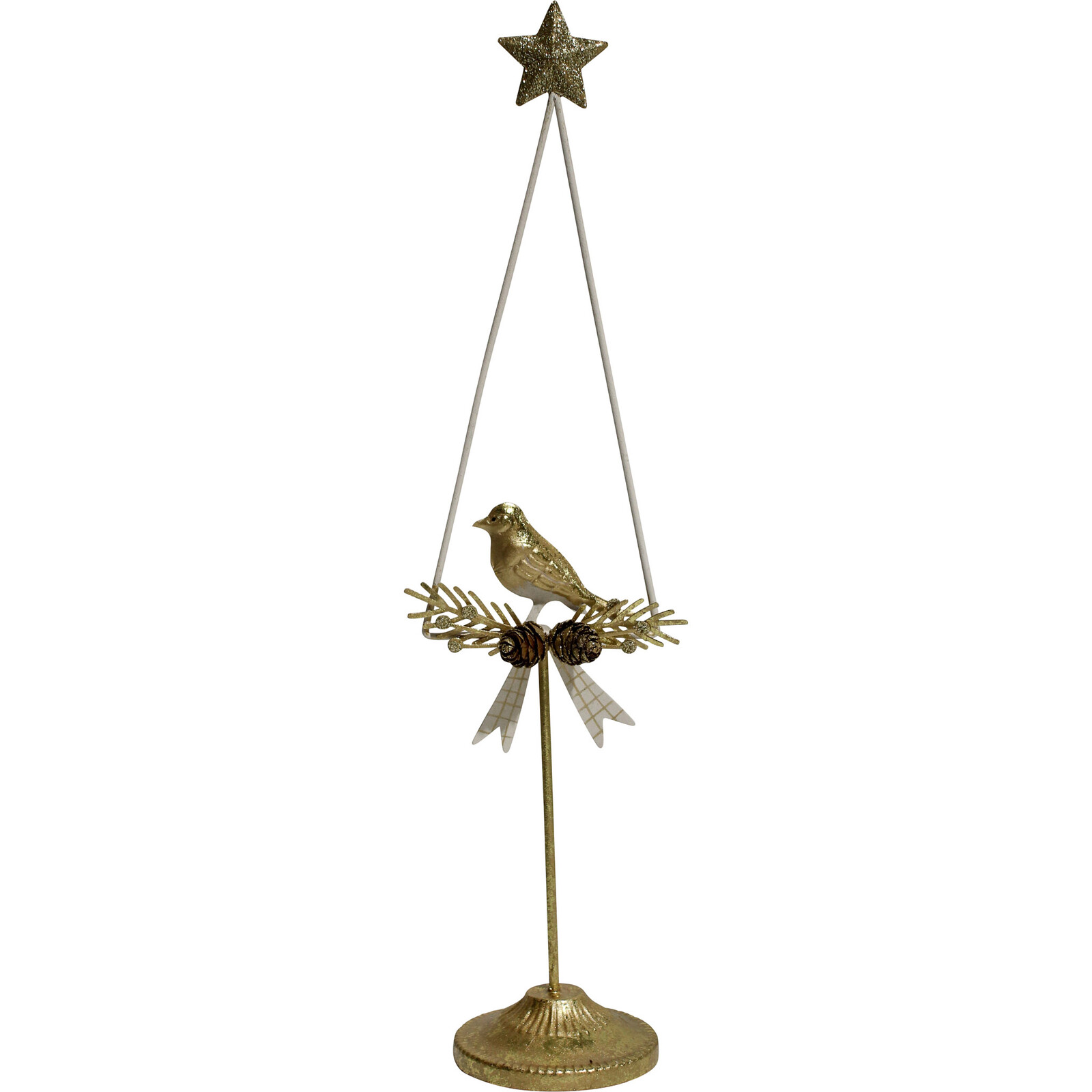 Metal Bird Stand Gold