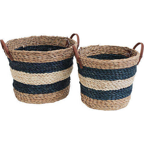 Tub Basket Double Navy S/2