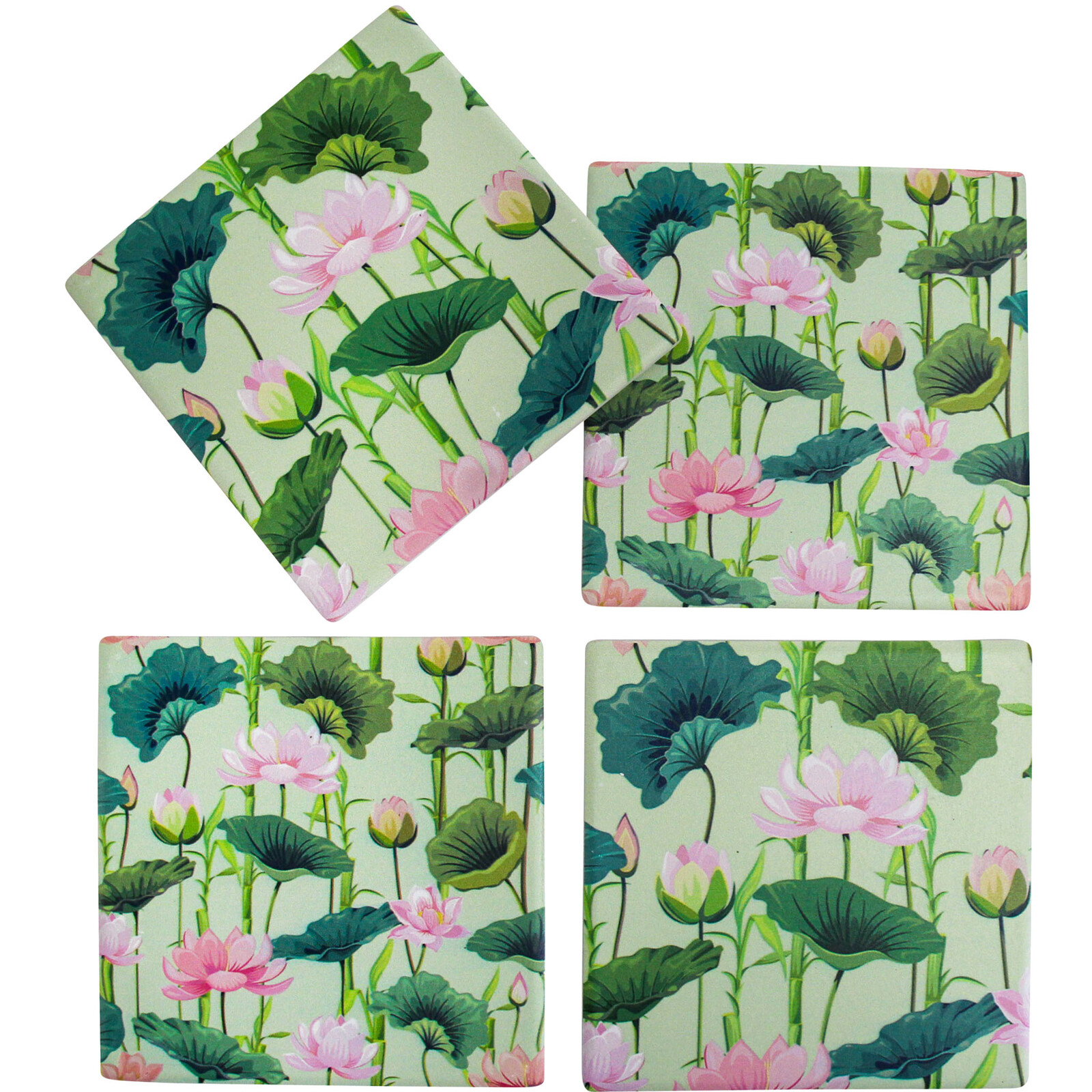 Coasters Pink Lily S/4