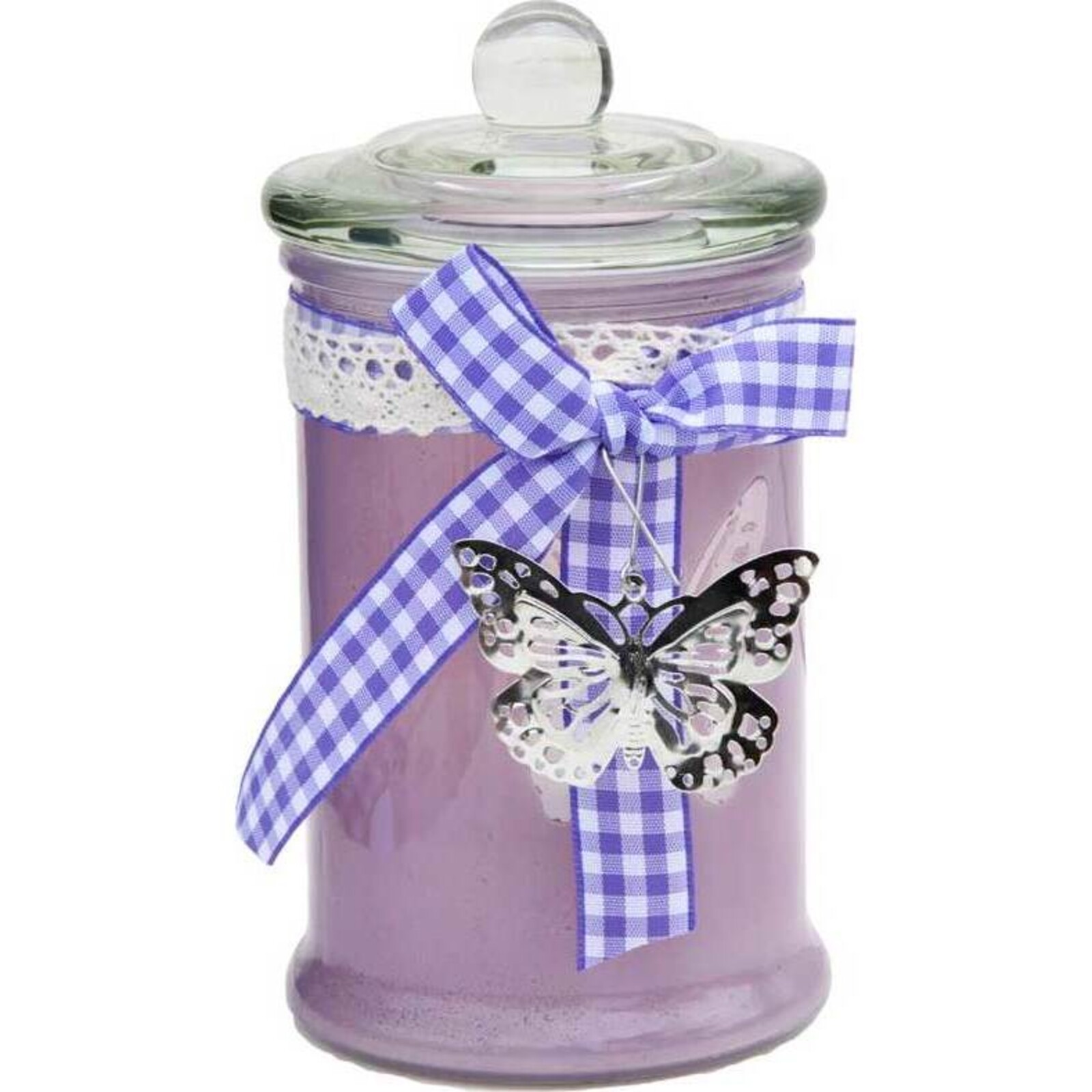Candle Jar Purple Butterfly Large