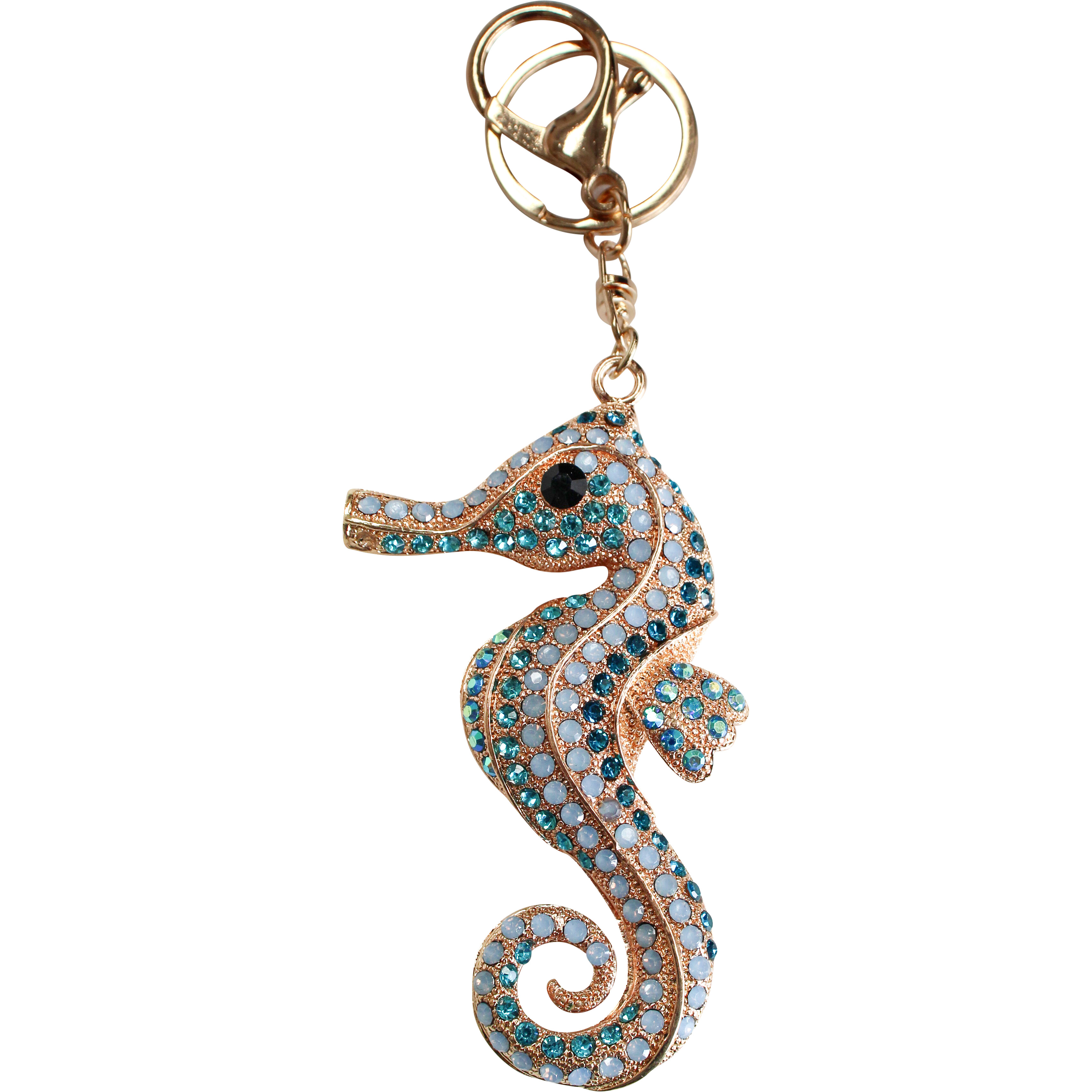 Keyring Seahorse Aqua