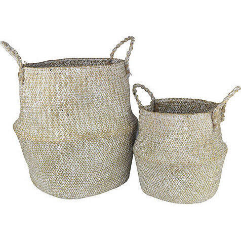 Woven Belly Basket Natwash S/2