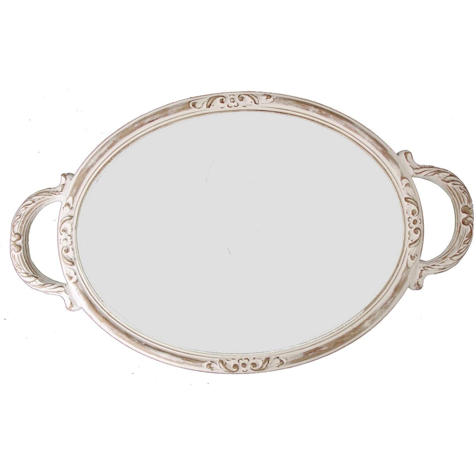 Mirror Tray Baroque French Whitewash